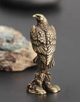 Eagle Statue Sculpture Handmade Crafts Ornament Vintage Copper Bird Figurine Home Office Desk Animal Decoration