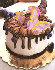Purple Pink Butterfly Cake Decoration Happy Birthday Cake Topper Wedding Birthday Party Dessert Baking Decoration