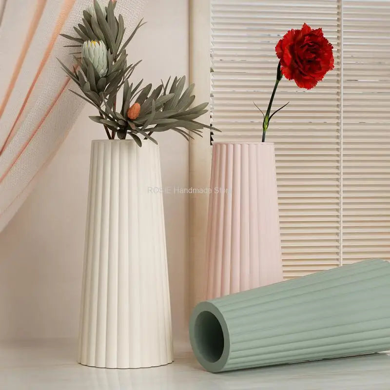 Candle+Vase Silicone Mold Diy Epoxy Gypsum Concrete Flower Pot Resin Mold Home Gardening Decoration Handmade Gift Making
