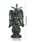 Hot Sale Alchemist Satan Goat Statue Samael Lilith Baphomet Resin Craft Religious Decoration Black Satan Figurine Decoration