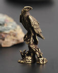 Eagle Statue Sculpture Handmade Crafts Ornament Vintage Copper Bird Figurine Home Office Desk Animal Decoration